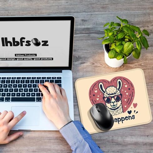 Spit Happens, Funny Mouse Pad (Square), Comfortable Aand Non-Slip, Cute Alpaca Style, Suitable for Laptop Games, Gifts for Colleagues, Teachers, Homework and Office in Saudi Arabia