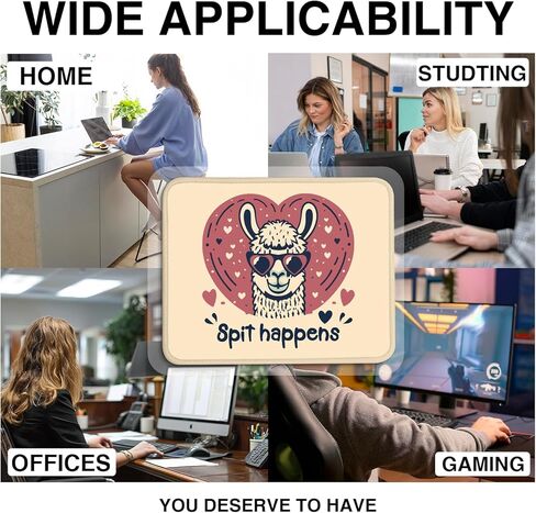 Spit Happens, Funny Mouse Pad (Square), Comfortable Aand Non-Slip, Cute Alpaca Style, Suitable for Laptop Games, Gifts for Colleagues, Teachers, Homework and Office in Saudi Arabia