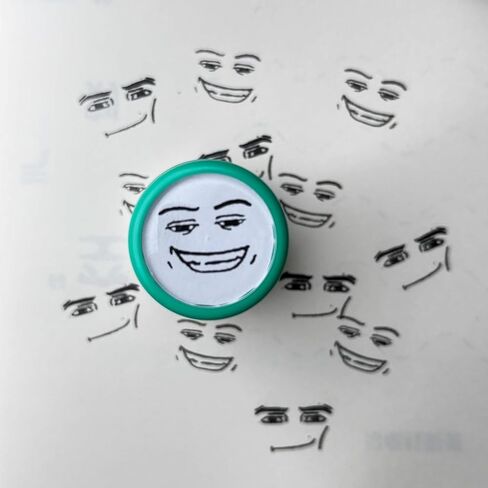 4PCS Funny Cute Expression Sensitive Seal, Funny Game Characters Face Stamp Set, Teacher Stamps for Classroom Awards, Journaling, Scrapbooking & DIY Crafts (Orange+Green) in Saudi Arabia