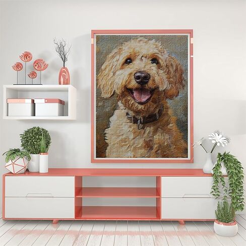 مجموعات غرز متقاطعة مختومة من KFBXZIP، مجموعة أدوات تطريز الكلاب Goldendoodle للمبتدئين البالغين، مجموعات غرز متقاطعة لطيفة للكلاب للبالغين 11 قيراط، 12 × 16 بوصة in Saudi Arabia
