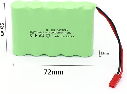 2400mAh 6V Ni-Mh Rechargeable Ni-MH Battery for RC Car Electric Toy Truck SUV 4X4 Construction Dumper Remote Control AA Battery with USB Charging Cable (JST Connector) in Saudi Arabia