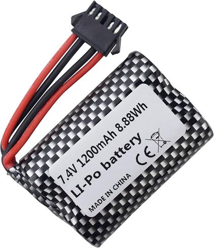 sea jump 3PCS 7.4V 1200mAh Lithium Battery for R208 R308 2008 R206 TX122 TX123 H106 RC Boat Battery, High Speed Speedboat, Ship Model Accessories in Kuwait
