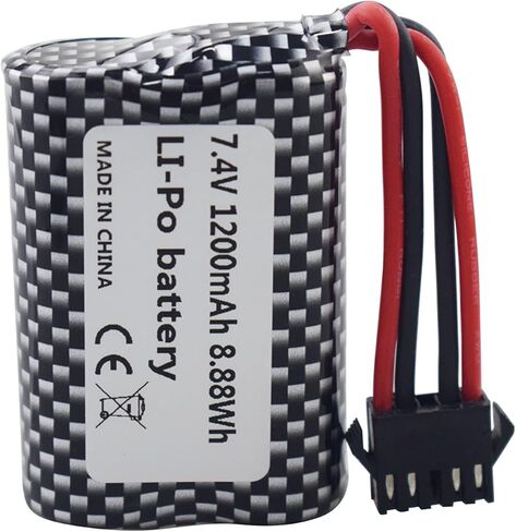 sea jump 3PCS 7.4V 1200mAh Lithium Battery for R208 R308 2008 R206 TX122 TX123 H106 RC Boat Battery, High Speed Speedboat, Ship Model Accessories in Kuwait