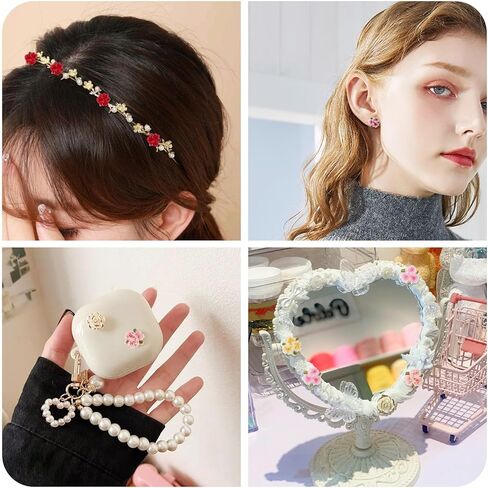 Craftdady 135Pcs 12mm Rose Flower Flatback Cabochons Undrilled Resin Cabochon Floral Embellishment Nail Art Decoration for Jewelry DIY Crafts Hair Accessories Scrapbooking, 9 Colors in Kuwait