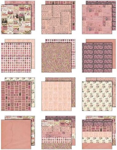 Tim Holtz Idea-Ology Pink Palette 8x8 Papers Collection, 12 Double-Sided Sheets in Kuwait