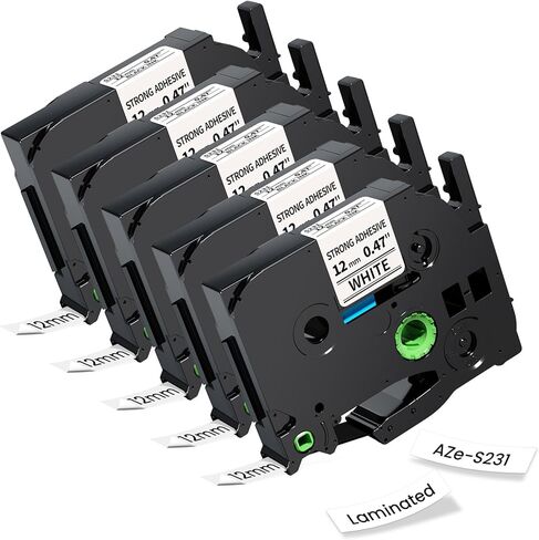 Label KINGDOM TZe-251 24mm 0.94" Laminated White TZ Tape Replacement for Brother Label Maker Tape 24mm Compatible with Brother PTouch PT-D610BT D600 P710BT P750W 950W, 5-Pack 1 Inch Tze251 in Saudi Arabia