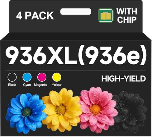 936XL 936e 936 Ink Cartridges Combo Pack Replacement for HP 936e 936 XL HP936XL HP936 for HP OfficeJet Pro 9120 9122 9123 9130 9132 9133 9720 9730 9110b 9117b 9120b 9130b 9120r Printers (with CHIP) in Saudi Arabia