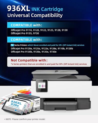 936XL 936e 936 Ink Cartridges Combo Pack Replacement for HP 936e 936 XL HP936XL HP936 for HP OfficeJet Pro 9120 9122 9123 9130 9132 9133 9720 9730 9110b 9117b 9120b 9130b 9120r Printers (with CHIP) in Saudi Arabia