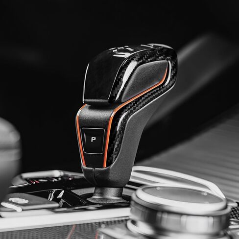 Carbon Fiber Shift Knob Side Trim Compatible with BMW M5 F90 2018 2019 2020 2021 2022 2023 2024 X3M F97 X4M F98 2019 2020 2021 - Gear Selector Side Panel Covers Left & Right Hand Drive in Saudi Arabia