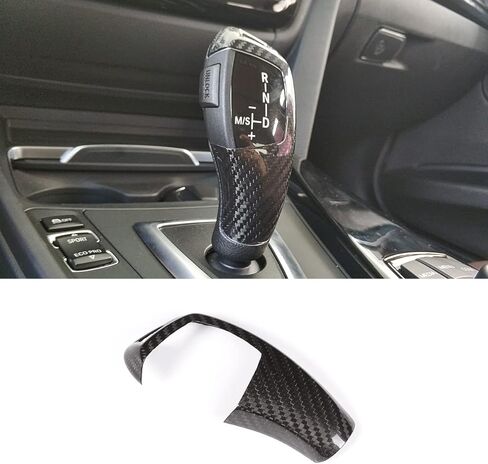 Fit for BMW F20 F21 F22 F23 F30 F34 F35 F10 F11 F07 F18 F15 F16 F01 X3 X4 Real Carbon Fiber Interior Accessories Center Control Shift Knob Head Decoration Cover (Style A Black) in Kuwait
