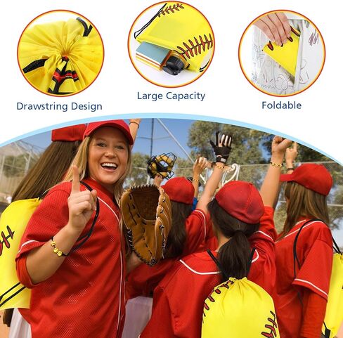 36 Pcs Softball Party Favors Sports 18 oz Reusable Water Bottles Flip Top with Leak Proof Gift Set Include Drawstring Goodie Bag Bracelet for Softball Team Gift Accessories Supplies in Saudi Arabia