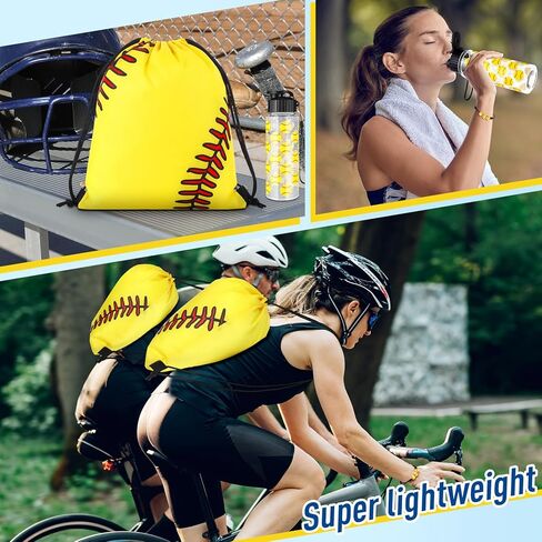 36 Pcs Softball Party Favors Sports 18 oz Reusable Water Bottles Flip Top with Leak Proof Gift Set Include Drawstring Goodie Bag Bracelet for Softball Team Gift Accessories Supplies in Saudi Arabia