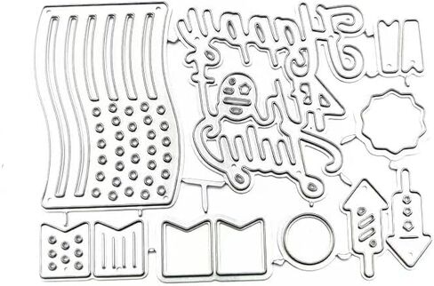 4th of July Metal Cutting Dies Set, Independence Day Scrapbooking Stencils, DIY Paper Craft Album Embossing Dies, Silver in Saudi Arabia