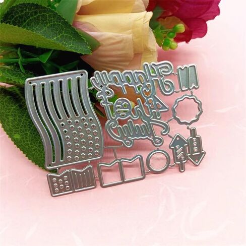 4th of July Metal Cutting Dies Set, Independence Day Scrapbooking Stencils, DIY Paper Craft Album Embossing Dies, Silver in Saudi Arabia