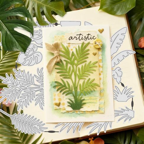 UNICRAFTALE 8Pcs Tropical Plant Carbon Steel Cutting Dies Stencils Leaves Cutting Dies for Paper Card Making Summer Embossing Paper Die Stencils for Scrapbooking Photo Album in Kuwait