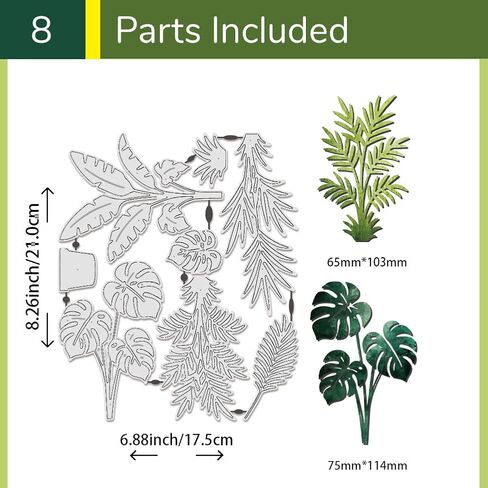 UNICRAFTALE 8Pcs Tropical Plant Carbon Steel Cutting Dies Stencils Leaves Cutting Dies for Paper Card Making Summer Embossing Paper Die Stencils for Scrapbooking Photo Album in Kuwait