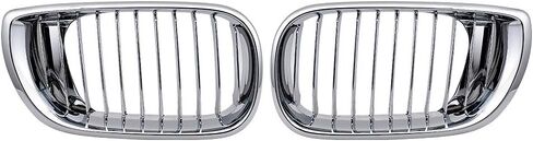 Left Right Front Bumper Kidney Grille Grill Compatible with 2002-2006 BMW E46 Sedan 320i 325i 325xi 330i 330xi (Chrome), For 2002-2006 E46 Sedan in Kuwait