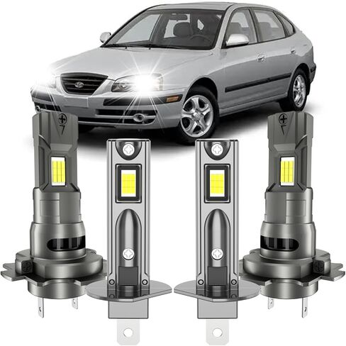 Fit for Hyundai Elantra 2001 2002 2003 2004 2005 2006 High Low Beam, 600% Brightness Lights,6500K White Plug-and-Play Super Bright Lights Bulbs, 4Pcs Led Bulb in Saudi Arabia