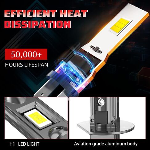 Fit for Hyundai Elantra 2001 2002 2003 2004 2005 2006 High Low Beam, 600% Brightness Lights,6500K White Plug-and-Play Super Bright Lights Bulbs, 4Pcs Led Bulb in Saudi Arabia
