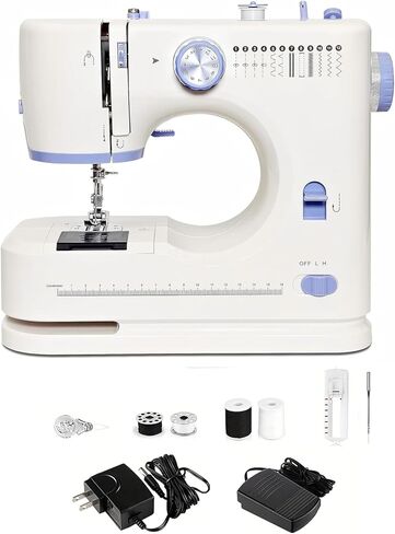 Sewing Machine For Beginners, Mini Sewing Machines, Included 2 Speed Foot Pedal, Portable Sewing Machines With 12 Built-In Stitch Patterns, (With Basic Sewing Kit) in Saudi Arabia