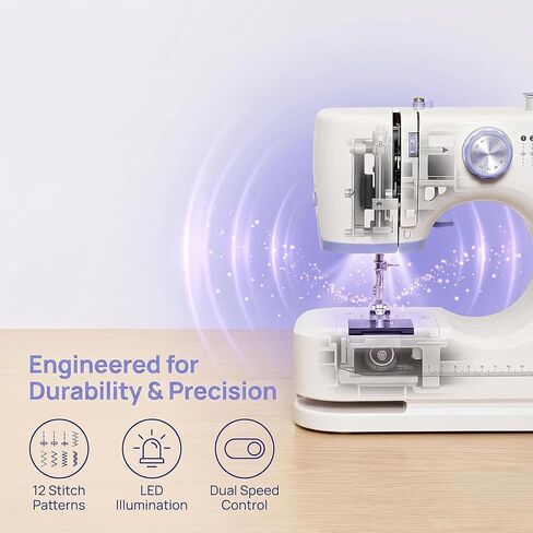 Sewing Machine For Beginners, Mini Sewing Machines, Included 2 Speed Foot Pedal, Portable Sewing Machines With 12 Built-In Stitch Patterns, (With Basic Sewing Kit) in Saudi Arabia
