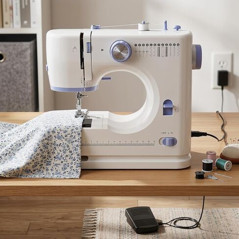 Sewing Machine For Beginners, Mini Sewing Machines, Included 2 Speed Foot Pedal, Portable Sewing Machines With 12 Built-In Stitch Patterns, (With Basic Sewing Kit) in Saudi Arabia