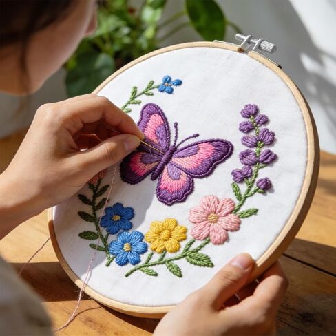 2 Pcs Large Embroidery Hoops 12 Inch Round Wood Embroidery Hoop Adjustable Bamboo Cross Stitch Hoop Quilting Ring Frame for Art Craft Sewing in Kuwait
