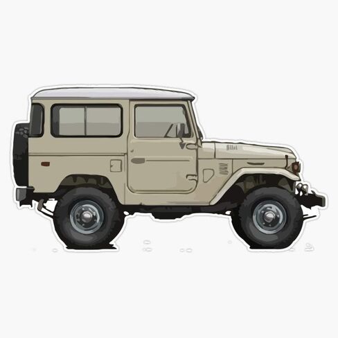 Magnet Fj40 Illustration Magnetic Bumper Sticker 5" in Saudi Arabia