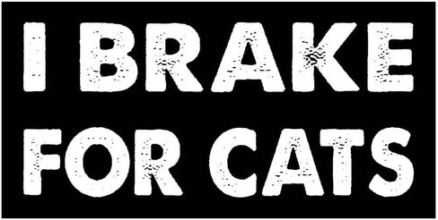 7.5x3.75(in) - Funny Magnet - i Brake for Cats Bumper Magnet - i Brake for Cats Bumper Sticker - Vehicle, Car, Truck in Kuwait