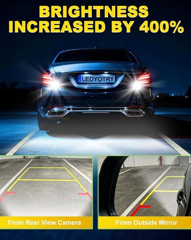 921 لمبة LED عكسية، T15 912 LED ضوء احتياطي Canbus خالي من الأخطاء 906 904 916 W16W مصابيح LED بديلة أضواء عكسية احتياطية، 6000K أبيض، غير قطبية، قطعتان in Kuwait