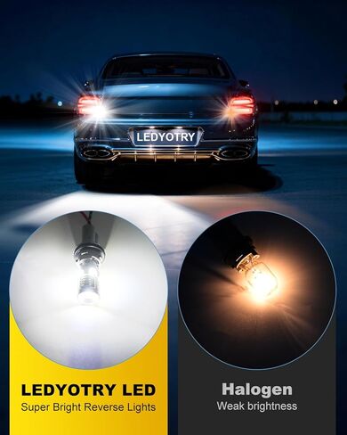 921 لمبة LED عكسية، T15 912 LED ضوء احتياطي Canbus خالي من الأخطاء 906 904 916 W16W مصابيح LED بديلة أضواء عكسية احتياطية، 6000K أبيض، غير قطبية، قطعتان in Kuwait