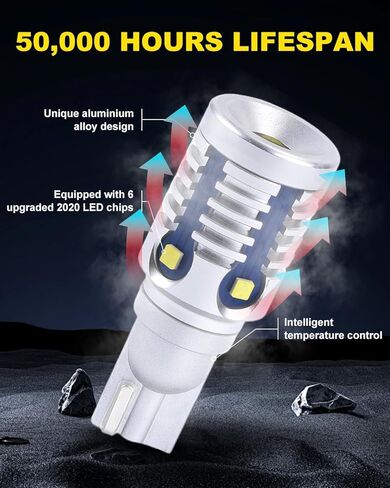 921 لمبة LED عكسية، T15 912 LED ضوء احتياطي Canbus خالي من الأخطاء 906 904 916 W16W مصابيح LED بديلة أضواء عكسية احتياطية، 6000K أبيض، غير قطبية، قطعتان in Kuwait