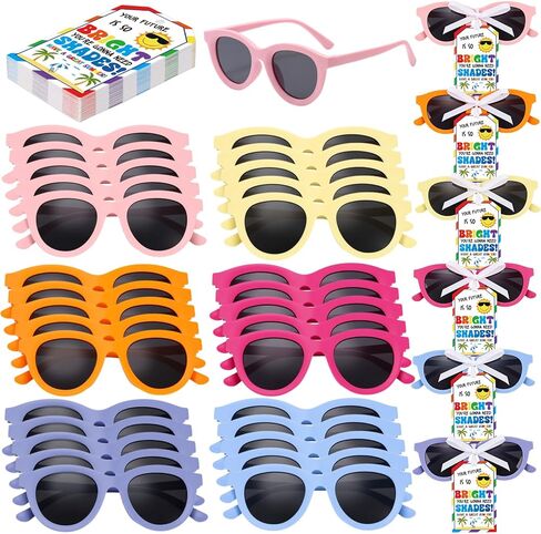 End of The Year School Gifts for Students, 36 Sets Kids Sunglasses Bulk with Your Future Is So Bright Cards, Preschool Kindergarten Graduation Decorations for Party Favors, 6 Colors in Kuwait