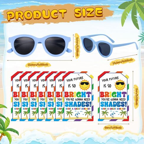 End of The Year School Gifts for Students, 36 Sets Kids Sunglasses Bulk with Your Future Is So Bright Cards, Preschool Kindergarten Graduation Decorations for Party Favors, 6 Colors in Kuwait