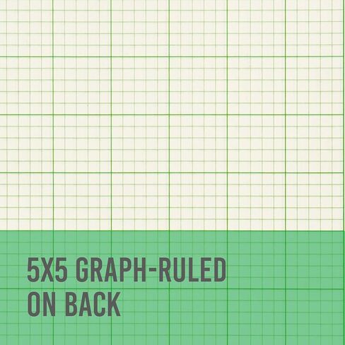 دفتر ملاحظات هندسي Grid+Bound، غلاف حلزوني، 2 حزمة، 8.5 بوصة × 11 بوصة، لون أخضر، هامش أمامي، رسم بياني خلفي 5 × 5، 100 ورقة لكل دفتر ملاحظات in Kuwait