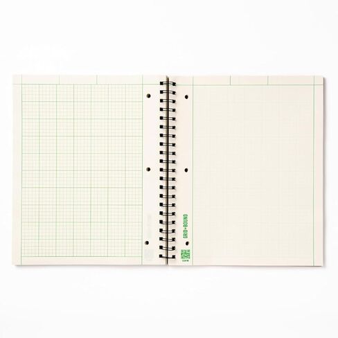دفتر ملاحظات هندسي Grid+Bound، غلاف حلزوني، 2 حزمة، 8.5 بوصة × 11 بوصة، لون أخضر، هامش أمامي، رسم بياني خلفي 5 × 5، 100 ورقة لكل دفتر ملاحظات in Kuwait