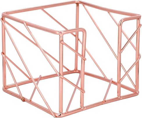 Sticky Note Holder, Multifunctional Sticky Notes Holder 3.9x3.9 Inches Desktop Organizer, Rose Gold Desk Accessories, Metal Gold Office Supplies for Home Office Decor in Saudi Arabia