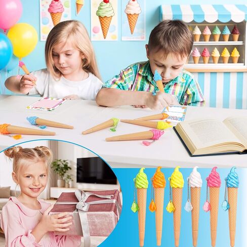 THAWAY 30 Sets End of School Year Student Gifts, Ice Cream Pen with Summer Sticky Note Bulk, Hawaiian Luau Tropical Sticky Note Ballpoint with Bags for School Gift Party Favors Pool Beach Birthday in Saudi Arabia
