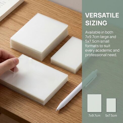 100 Sheets Transparent Sticky Notes, Clear Self-Adhesive Waterproof Notes for Annotation, 2 Sizes for School & Office (5 * 7.5cm, Small,White Transparent) in Kuwait
