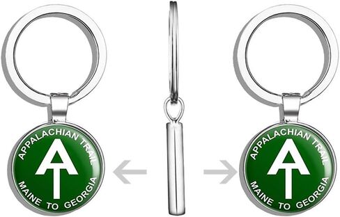 HJ Media Round Appalachian Trail Maine to Georgia (Hiking at Hike) Metal Round Metal Key Chain Keychain Ring in Kuwait
