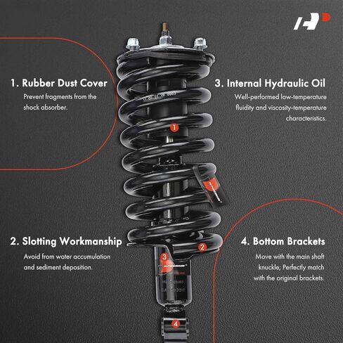 A-Premium Front Struts Compatible with [4WD] Nissan Armada 2008-2010/2014-2015 & Infiniti QX56 2008-2010 - 2x Replacement Suspension Complete Strut Assembly Shock with Coil Spring in Kuwait
