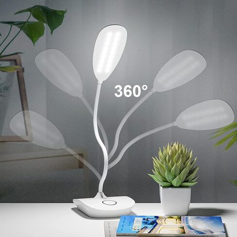 DEEPLITE LED Desk Lamp Battery Operated Lights Cordless Rechargeable Lamp, Flexible Gooseneck Portable Light for Bed Craft Nail Home Office, Eye-Caring Dimmable Small Desk Lamp Wireless Reading Lamp in Kuwait