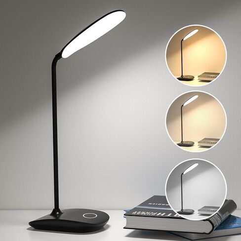 DEEPLITE LED Desk Lamp Battery Operated Lights Cordless Rechargeable Lamp, Flexible Gooseneck Portable Light for Bed Craft Nail Home Office, Eye-Caring Dimmable Small Desk Lamp Wireless Reading Lamp in Kuwait