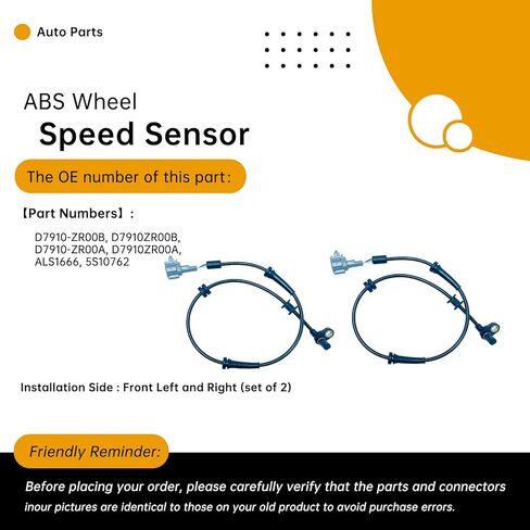 2PCS Front Left and Right ABS Wheel Speed Sensor Compatible with Nissan Titan 2008-2011, Armada 2008-2012, Infiniti QX56 2008-2010 – Replaces D7910-ZR00B, D7910-ZR00A in Saudi Arabia