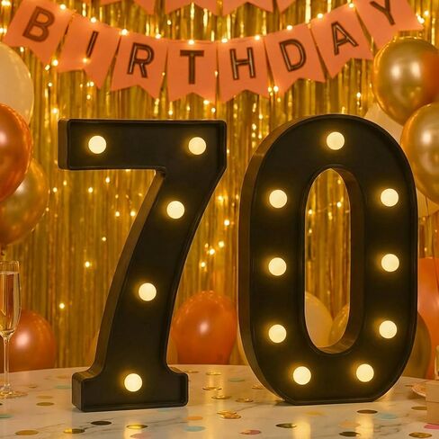 Black 50th Birthday Decorations for Him Her, LED Light Up Numbers 50 Sign Battery-Operated Light-Up Party Decoration 50th birthday gifts for Her in Saudi Arabia