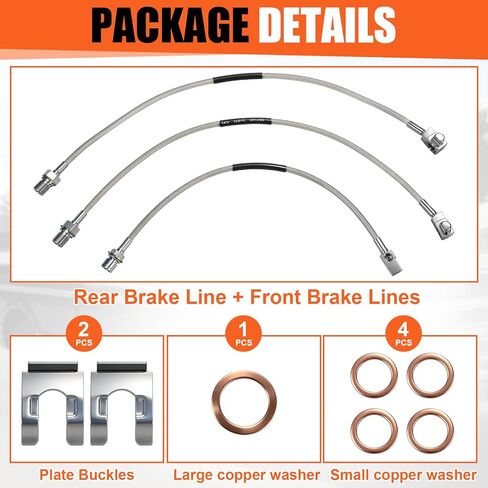 3Pcs Front and Rear Stainless Brake Lines Set 89340S 89335S, Compatible With 1971-1978 Chevy GMC C/K 10 15 20 K5 Blazer 4-6" Lift in Saudi Arabia