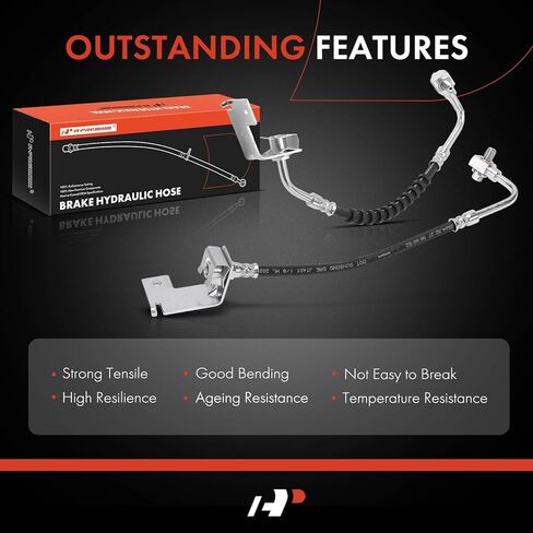 A-Premium Rear Driver and Passenger Side Brake Hydraulic Hose Compatible with Select Buick and Pontiac Models - Rendezvous 2002-2007, Aztek 2001-2005 - Replace# 10445422, 10335939(Pack of 2) in Saudi Arabia