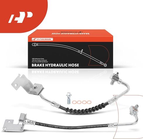 A-Premium Rear Driver and Passenger Side Brake Hydraulic Hose Compatible with Select Buick and Pontiac Models - Rendezvous 2002-2007, Aztek 2001-2005 - Replace# 10445422, 10335939(Pack of 2) in Saudi Arabia