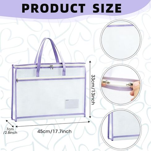 kuchisity 8 Pcs Sew Project Bags 17.7×13 Inche Quilting Craft Organizer Storage Bags with Handle and Pocket Jumbo See-Through Mesh Zipper Bags for Quilting, Knitting, Stitching, Embroidery, Artworks in Saudi Arabia