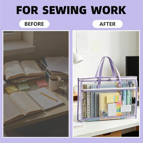 kuchisity 8 Pcs Sew Project Bags 17.7×13 Inche Quilting Craft Organizer Storage Bags with Handle and Pocket Jumbo See-Through Mesh Zipper Bags for Quilting, Knitting, Stitching, Embroidery, Artworks in Saudi Arabia